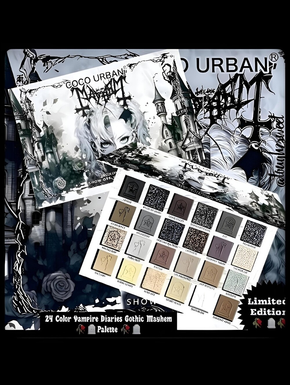🆕️VAMPIRE DIARIES GOTHIC MAYHEM 24 COLOR HIGH PIGMENT EYESHADOW PALETTE